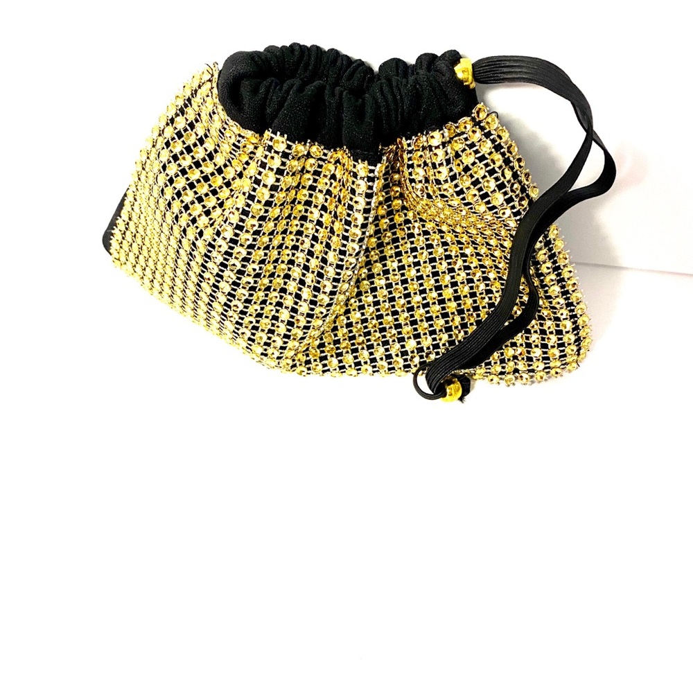 Bling face mask carry pouch in purple